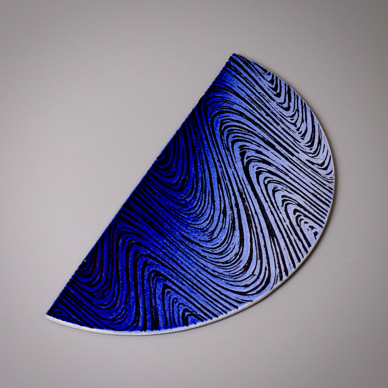 Blue plate from Seto, handmade in Japan