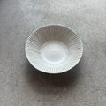 White matte shinogi 7-sun flat bowl