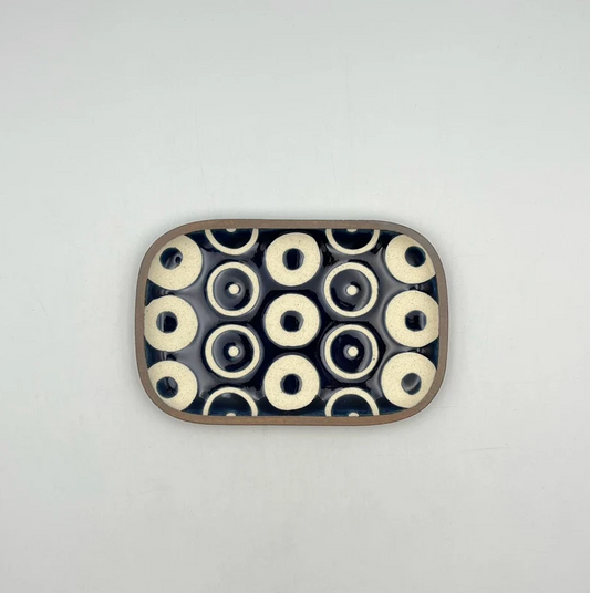 Small Rectangular Plate No.8 — Okinawa. Handmade Okinawa ware from Japan.