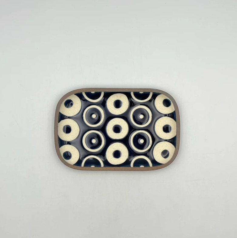Small Rectangular Plate No.8 — Okinawa. Handmade Okinawa ware from Japan.