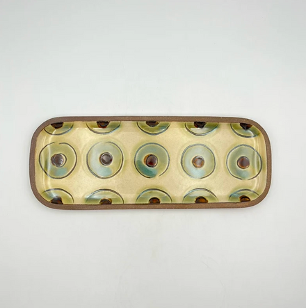 Long Rectangular Plate No.1 — Okinawa. Handmade Okinawa ware from Japan.