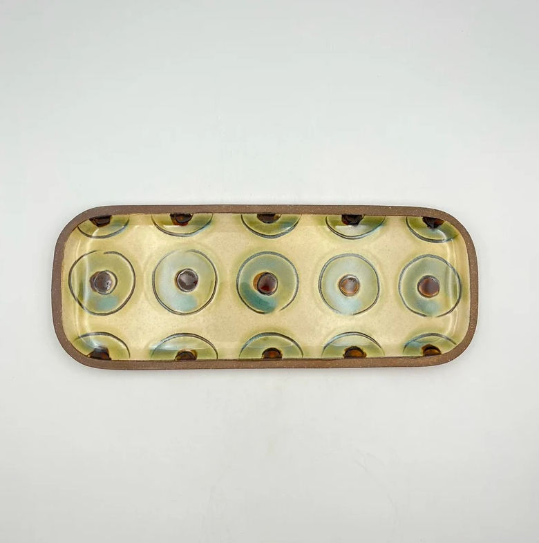 Long Rectangular Plate No.1 — Okinawa. Handmade Okinawa ware from Japan.