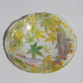 岩魚青紅葉硝子大皿　Iwana Among Green Maples