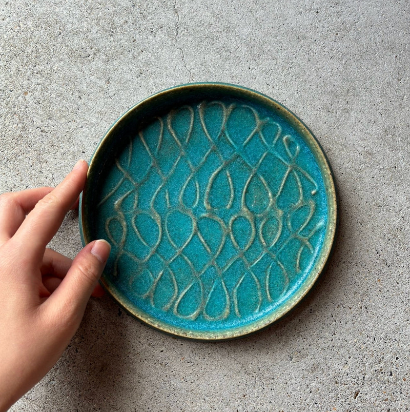 Shallow Bowl, Straight Sides, 6-inch, Blue