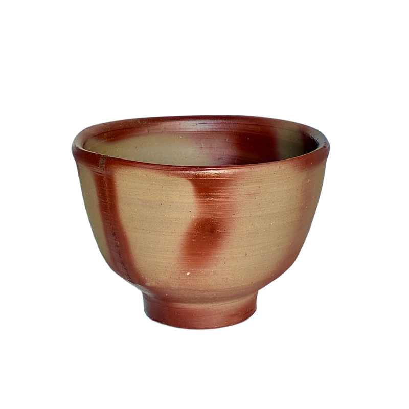 藤原啓　作　備前緋襷茶盌