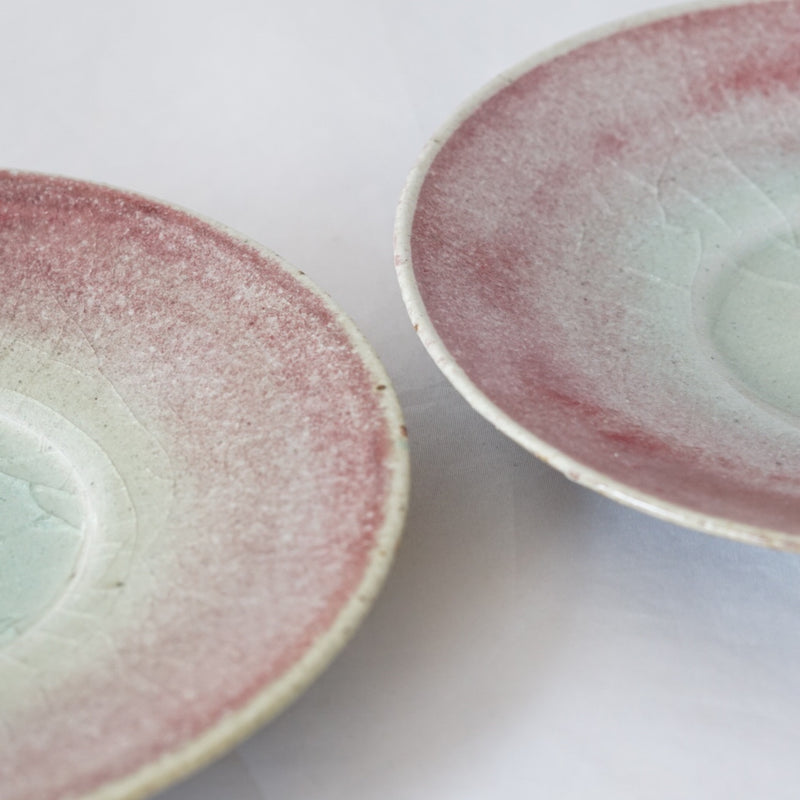 Red Enamel Rim Plate, Medium