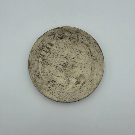 White Rim Plate No.2 — dango. Handmade Okinawa ware from Japan.