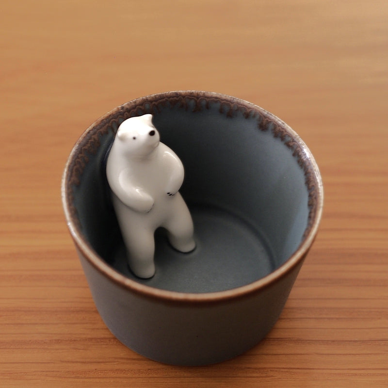 Polar Bear Sake Cup - No. 2 (Grey)