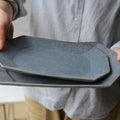 Gray Glaze Octagonal Plate - Large