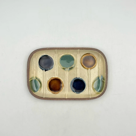 Small Rectangular Plate No.4 — Okinawa. Handmade Okinawa ware from Japan.