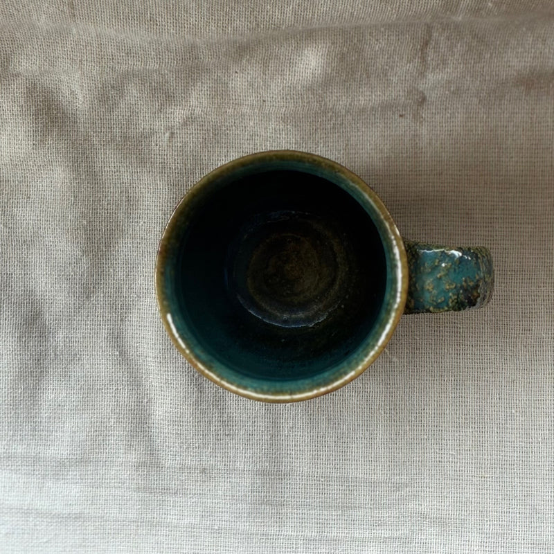 Green mug from Miyazaki, handmade in Japan