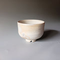 White Bizen Matcha Chawan. Handmade Bizen ware from Japan.