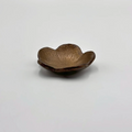 Bronze-glazed hibiscus bean plate