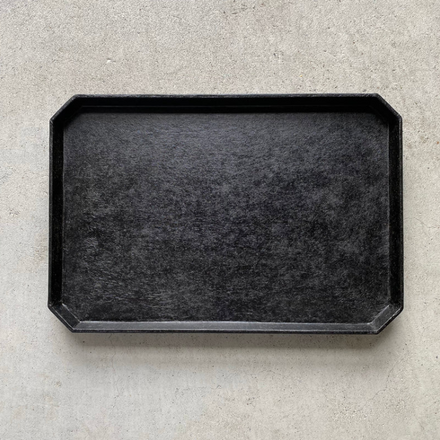 Washi-Papered Square Corner Tea Tray L, Black