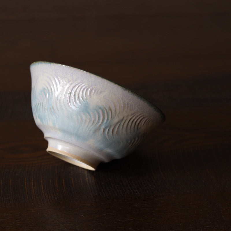 Rice Bowl — Ooze Blue. Handmade Kyoto ware from Japan.