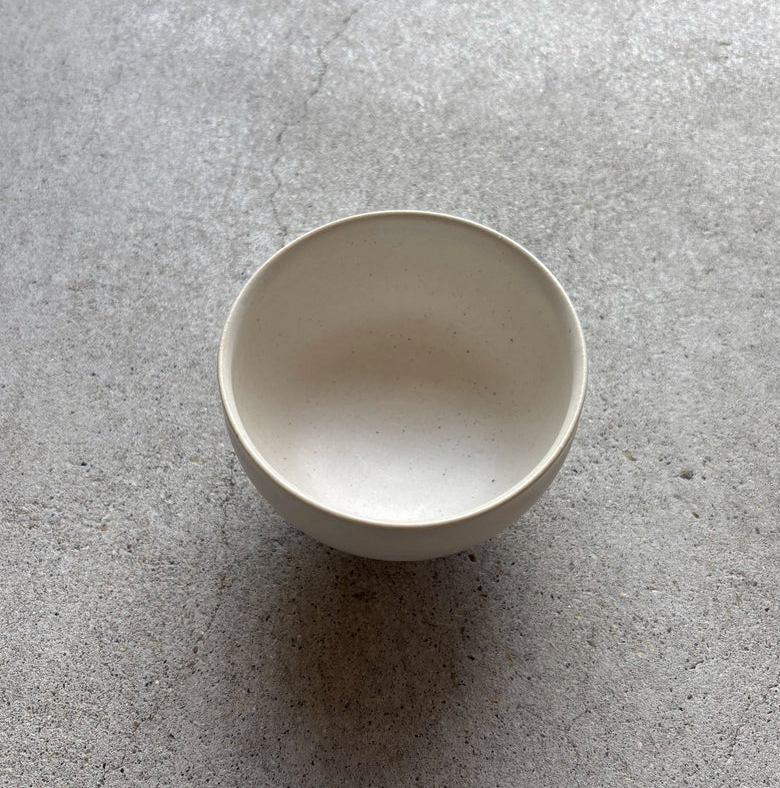 White bowl from Okinawa, handmade in Japan