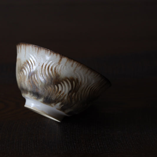 Rice Bowl — Ooze Brown. Handmade Kyoto ware from Japan.