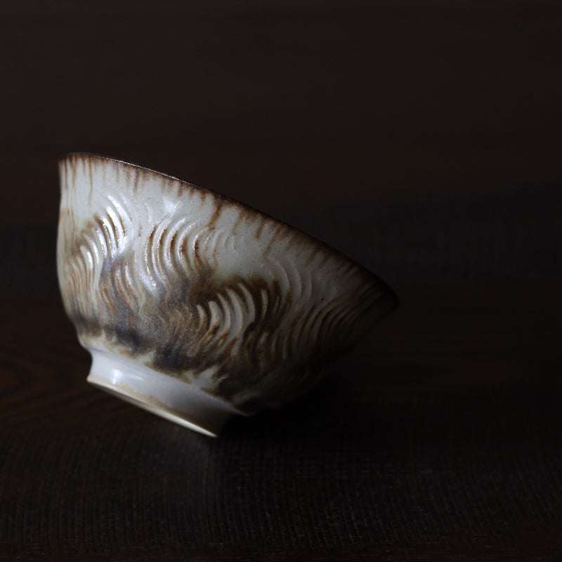 Rice Bowl — Ooze Brown. Handmade Kyoto ware from Japan.