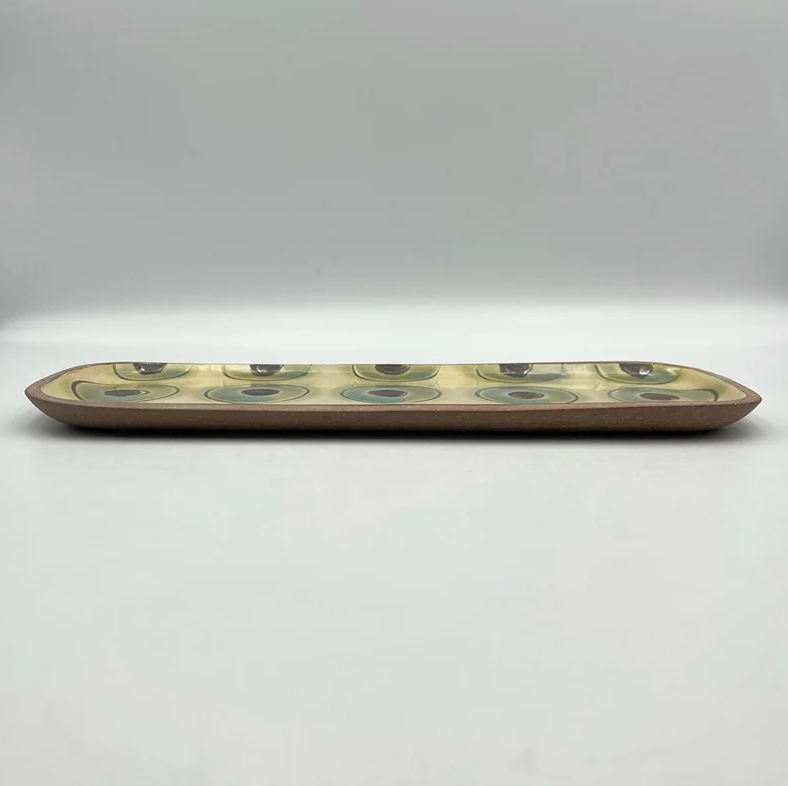 Handmade Okinawa ware plate, one of a kind