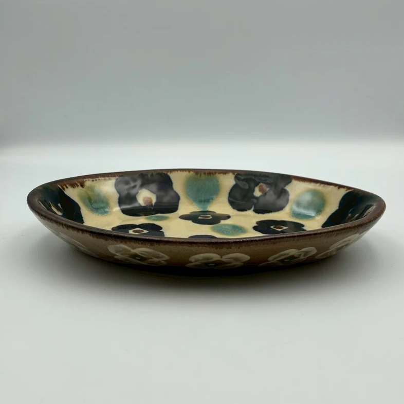 Blue plate from Okinawa, handmade in Japan