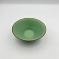 Fine Crystal Green Glaze Morning Glory Bowl S