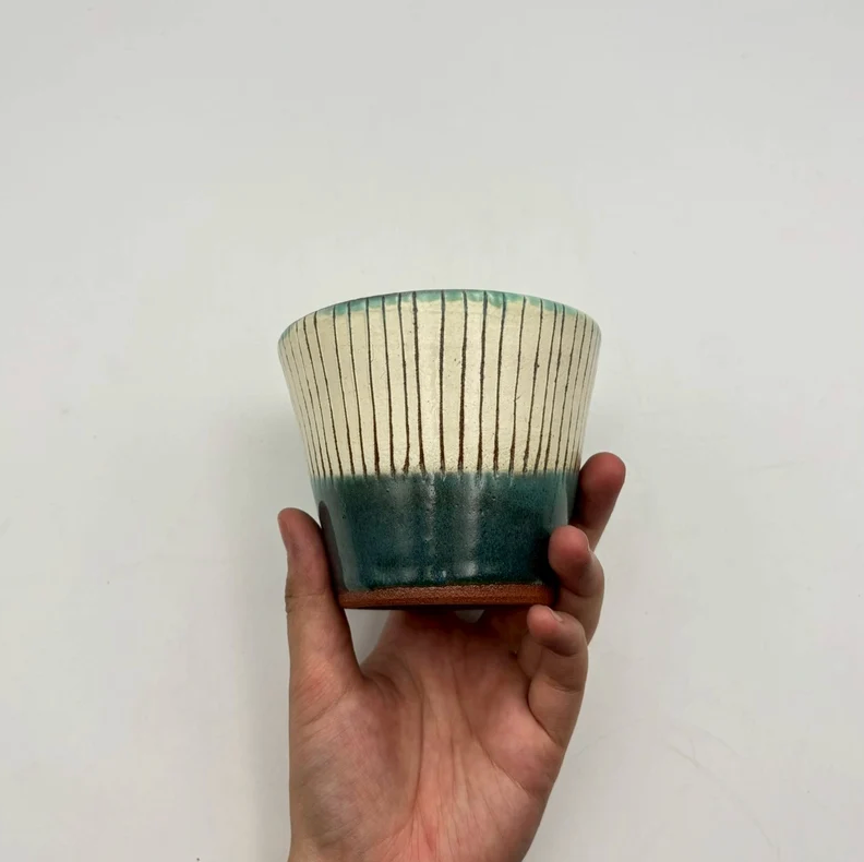 Okinawa ware sake cup made by hand in Okinawa, Japan