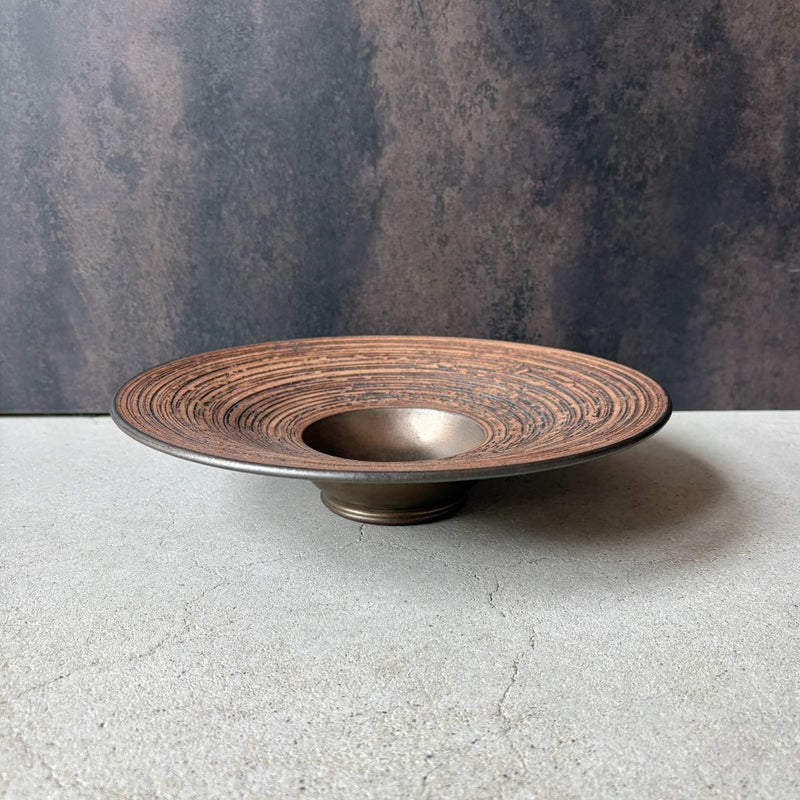 Handmade Kasama ware plate, one of a kind