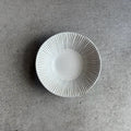 White matte shinogi 7-sun flat bowl