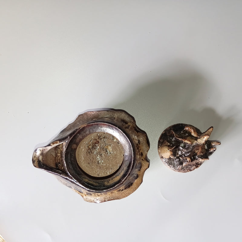 Handmade Bizen ware teacup, one of a kind