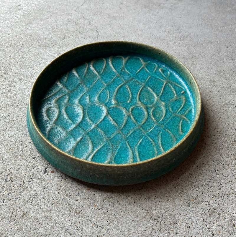 Shallow Bowl, Straight Sides, 6-inch, Blue