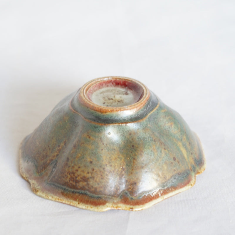 Crimson Glaze Flower Bean Bowl