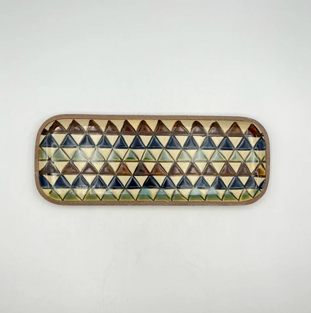 Long Rectangular Plate No.2 — Okinawa. Handmade Okinawa ware from Japan.