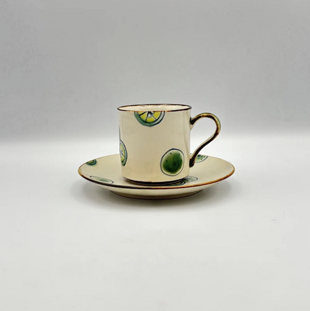 Cup & Saucer, Shikwasa — Okinawa. Handmade Okinawa ware from Japan.