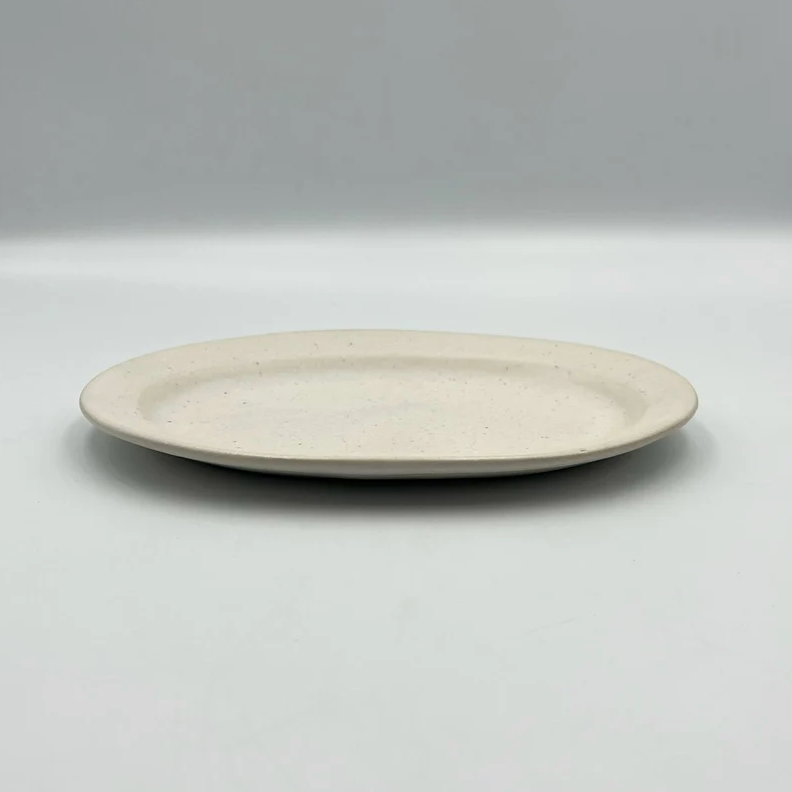White plate from Okinawa, handmade in Japan