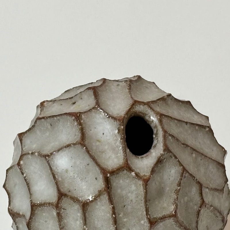Brown flower vase from Seto, handmade in Japan