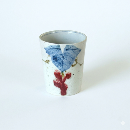 Grape Free Cup, Blue and Red. Handmade Tokyo ware from Japan.