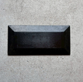 Tray with enameled chidori (plover) pattern, black, long plate, washi paper-covered