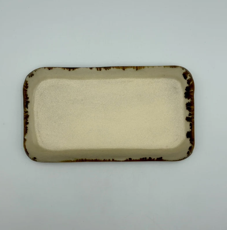 Okinawa ware plate made by hand in Okinawa, Japan