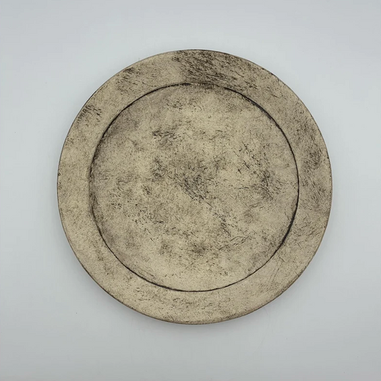 White Rim Plate No.1 — dango. Handmade Okinawa ware from Japan.