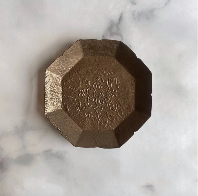 Bronze glaze, Hana Shippo 7-inch plate