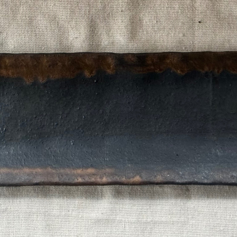 Handmade Japanese pottery long plate, one of a kind