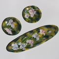 花菖蒲長皿、豆皿付　Japanese Iris Garden with Two Small Plates