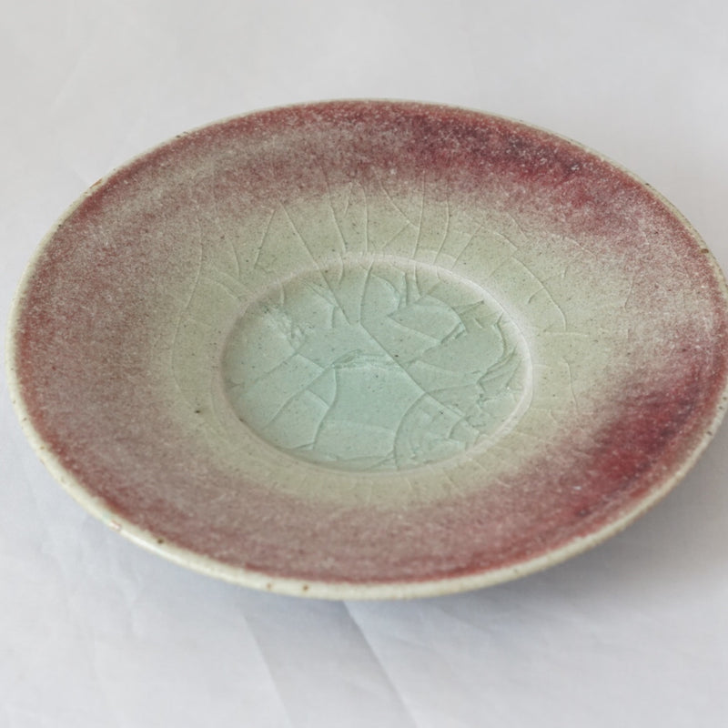 Red Enamel Rim Plate, Medium