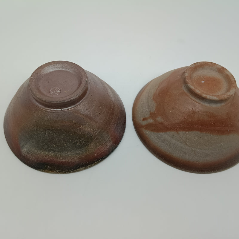 備前燒 棧切・緋襷 飯碗 兩件組