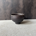 Footed Bowl, Small, Manganese — Okinawa. Handmade Okinawa ware from Japan.