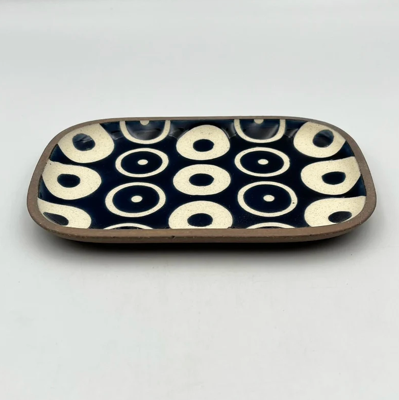 Black plate from Okinawa, handmade in Japan