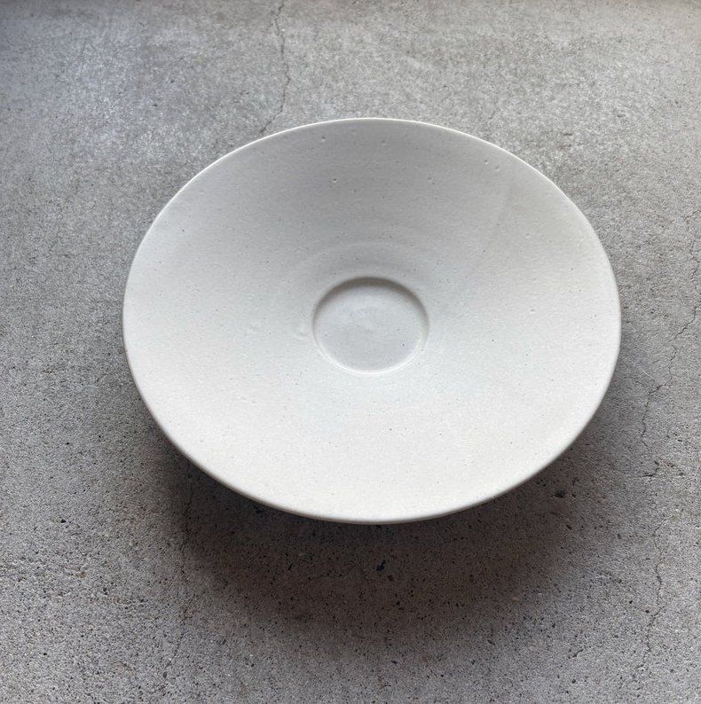 White bowl from Okinawa, handmade in Japan