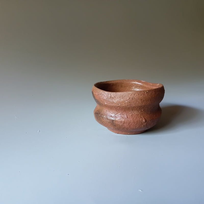 Red Clay Guinomi Sake Cup — Bizen Ware, shipped worldwide from Kyoto